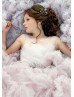 Light Mauve Tulle Ruffle Clouds Flower Girl Dress